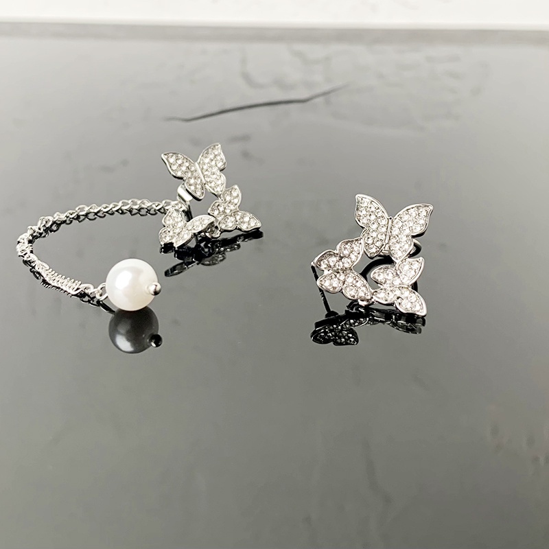 Butterfly Pearl Earrings Accessories Trendy Simple