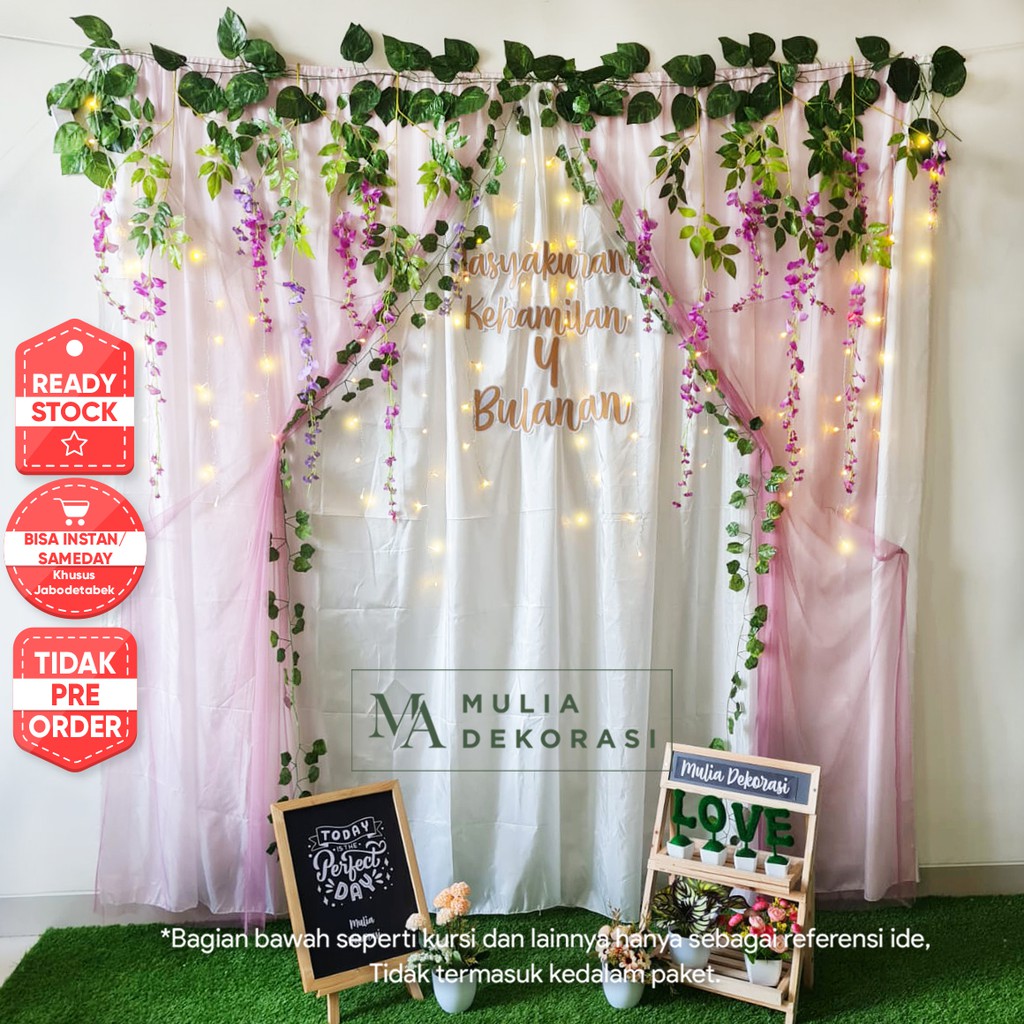 Dekorasi Syukuran Tasyakuran Backdrop 4 7 Bulanan PhotoBooth DIY Paket Mulia DD