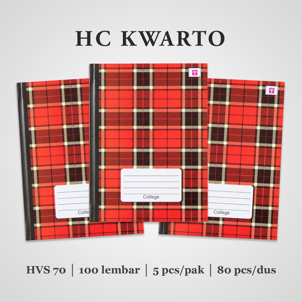 

Tiara Hard Cover Kwarto 100 Lembar, 70 Gr