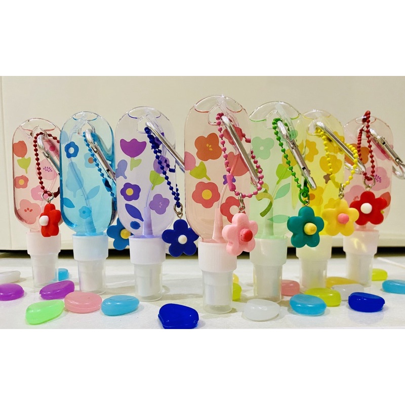 Hand Sanitizer botol spray model gantung gantingan tas Custom warna warni wangi bunga buah handsanit
