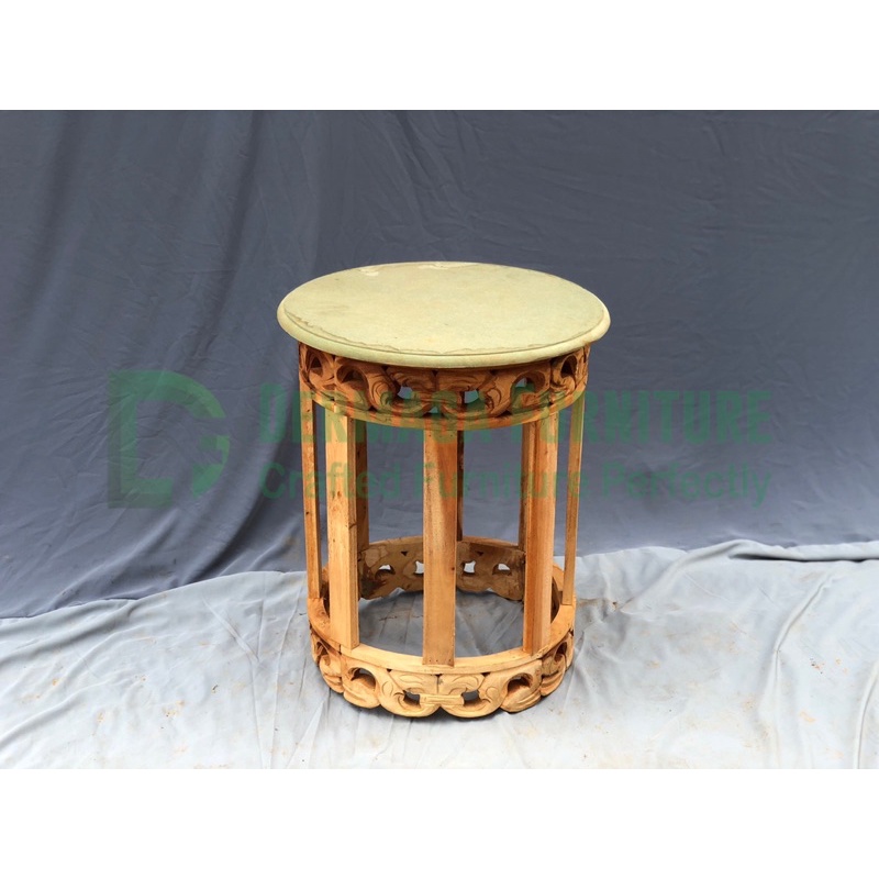 MEJA TERAS JOK KAYU MAHONI MDF MEJA BUNDAR MEJA KECIL MEJA SUDUT MURAH DERMAGA FURNITURE JEPARA