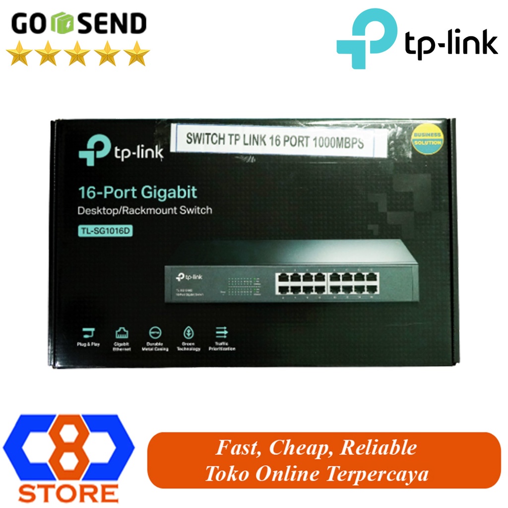 SWITCH TP-LINK TPLINK TL-SG1016D 16 PORT 1000MBPS BESI RESMI