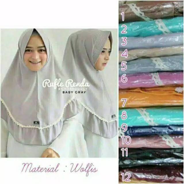 KHIMAR REMPEL RENDA WOLFIS TERMURAH