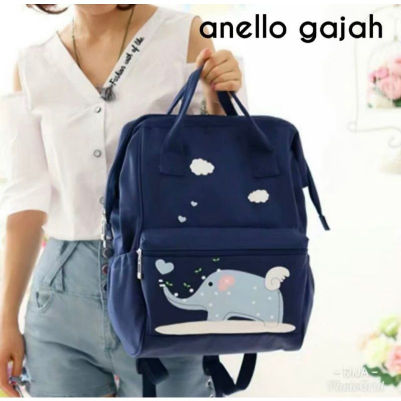 MS_backpack anello Salur/polos Size Besar Tas Ransel sekolah terlaris