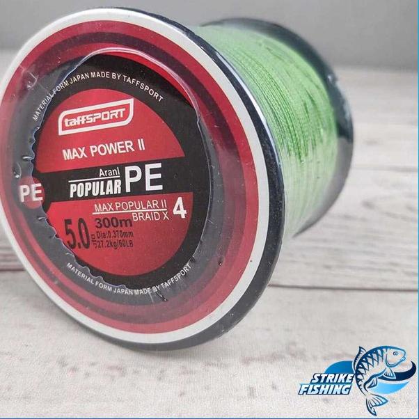 ❊ Benang PE 300m Braided Thick Fishing Line Pancing x4 Strands Anti Keriting Ukuran Senar 0.4 - 8.0 