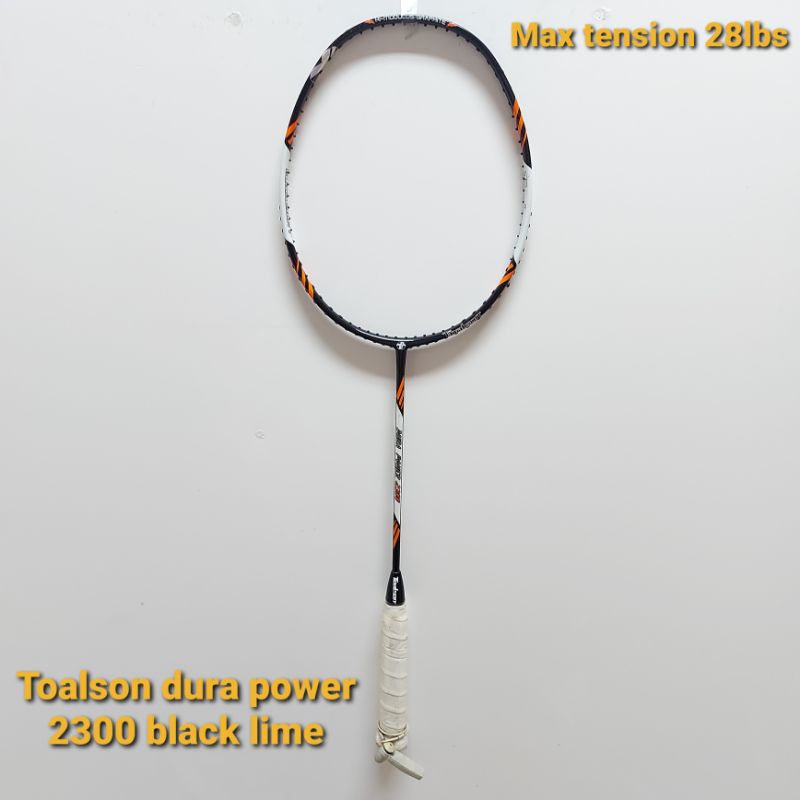 Raket badminton toalson dura power 2300 black lime