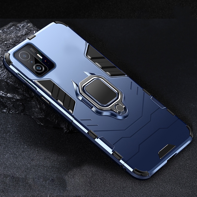 Casing Armor Shockproof + Stand Holder Magnetik Untuk Xiaomi Mi 11T Pro / 11T / 11T Pro