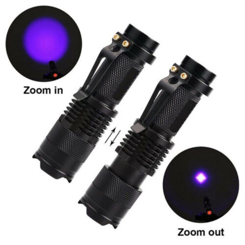 Senter UV LED Mini Dengan Fungsi Zoom Untuk Outdoor