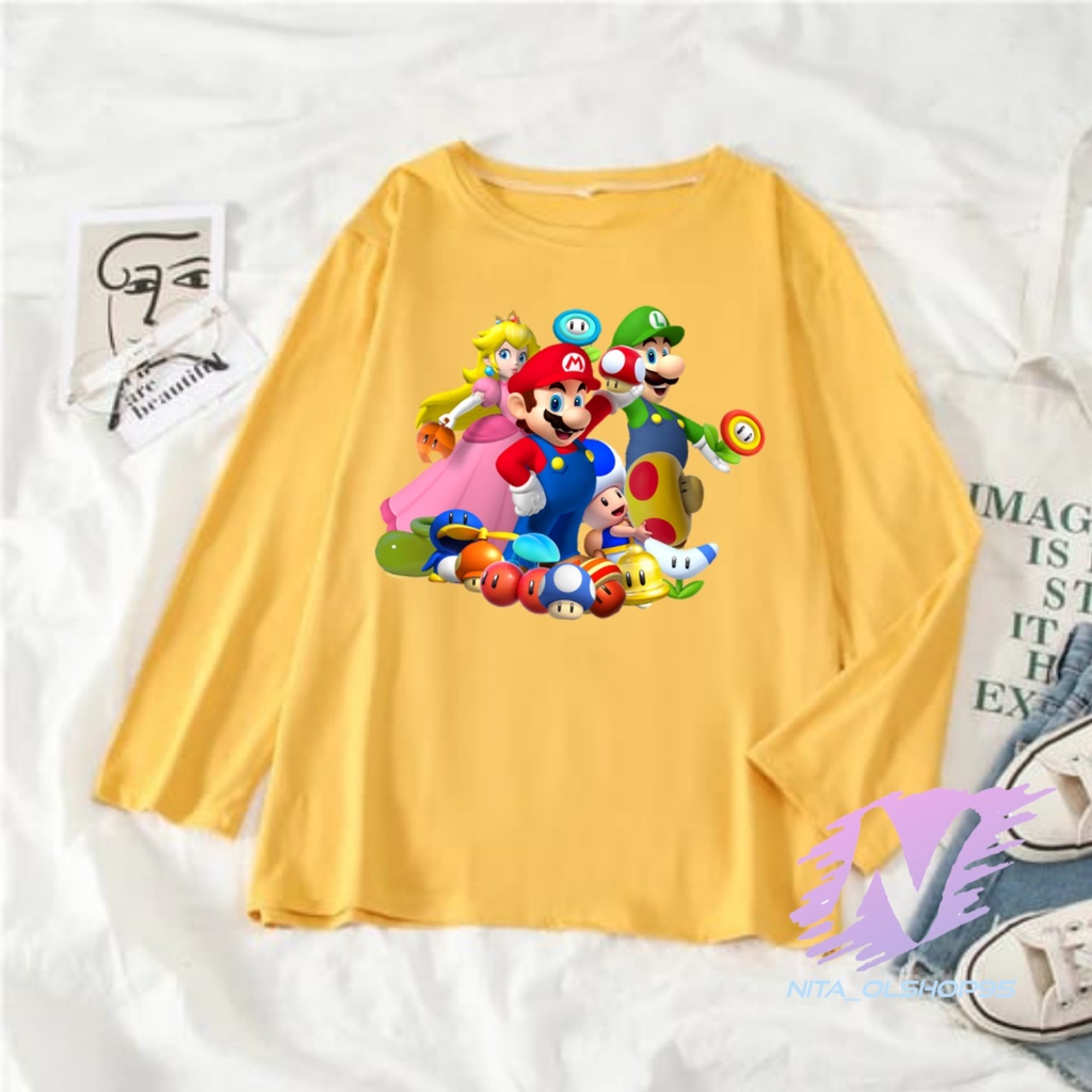 KAOS ANAK LENGAN PANJANG SUPER MARIO VIDIO GAME