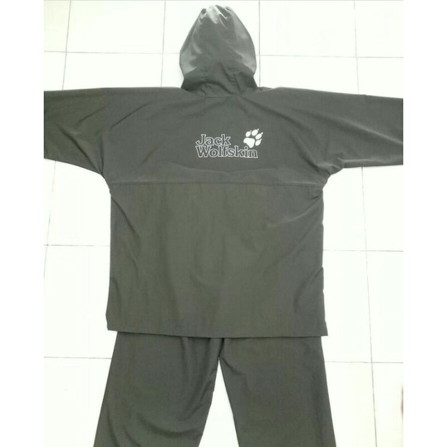 Jas Hujan stelan/ Jas Hujan Jack Wolfskin/ Raincoat Jack Wolfskin/ Jas Hujan setelan Jaket Celana/ J