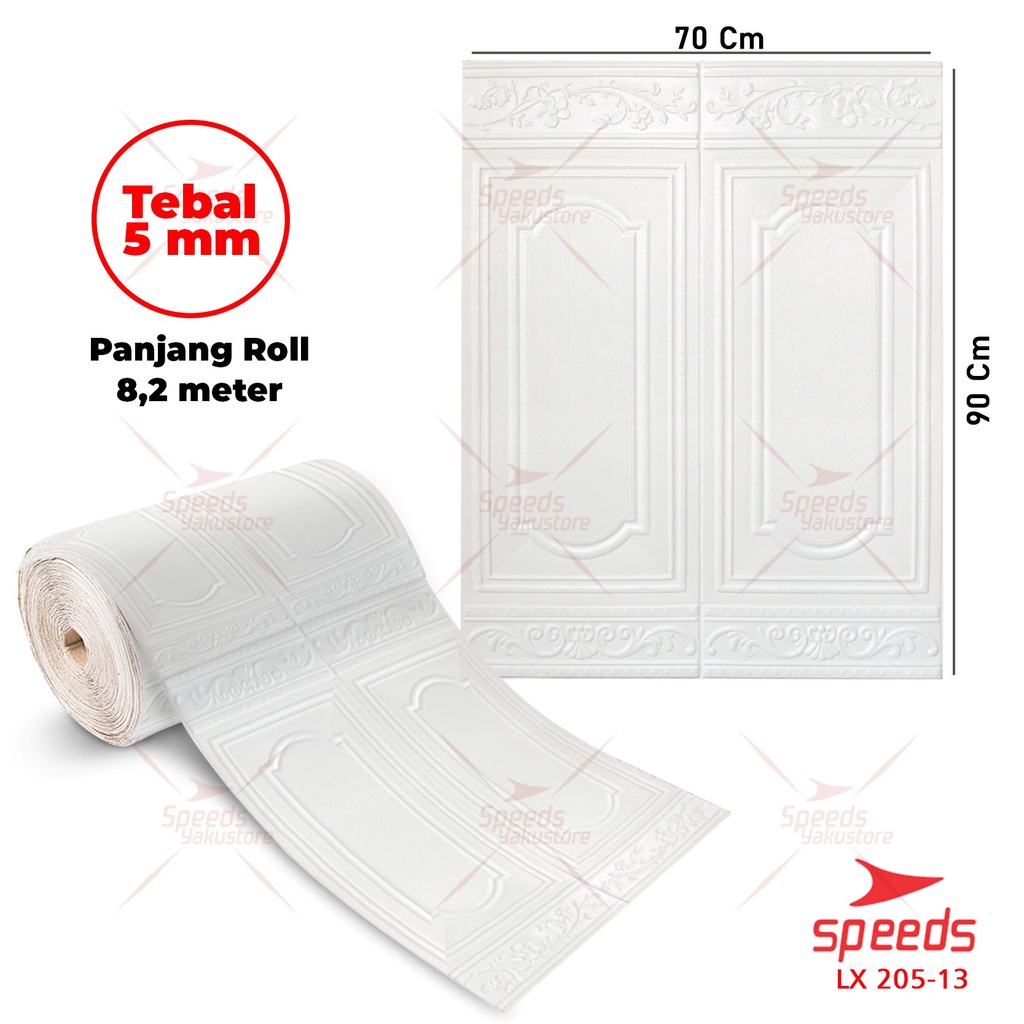 SPEEDS Wallpaper Dinding Murah Wallpaper Dinding Kamar 3d Stiker Foam Bata Batu Walpaper 205-1-JENDELAPUTIH8.2m 5mm