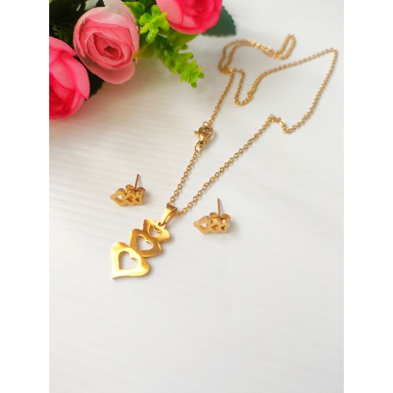 Kalung Set Anting Titanium Import8