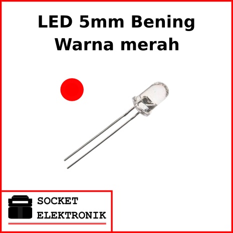 LED 5mm warna putih menyala warna merah