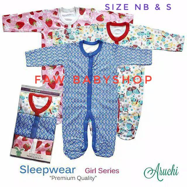 3pcs Baby Aruchi Sleepwear Aruchi/ Sleepsuit Aruchi/ Jumper Panjang Piyama Bayi