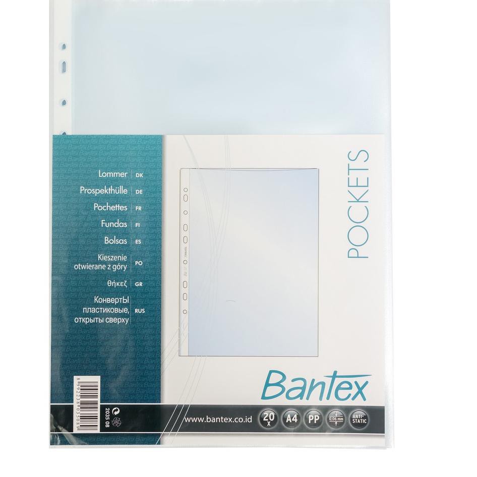 

D9B Bantex Pocket Antiglare 20 Sheets 0.06mm thickness A 08 Ready