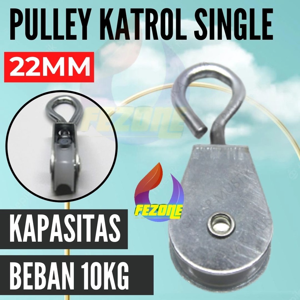 Pulley Katrol 7/8&quot; 22mm Kapasitas Beban 10 kg  Alat Ternak Kandang Ayam Unggas FEZONE