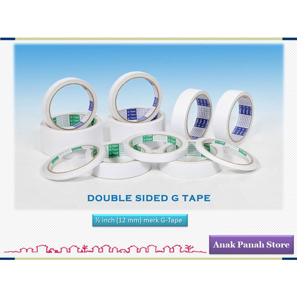 

Double Tape Ukuran 1/2 Inch Merk G - Tape