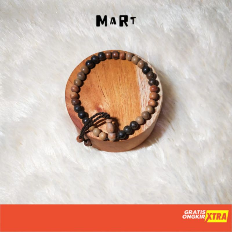 Gelang Kombinasi 3 Kayu Kuno Bertuah Gelang Tasbih 5mm isi 33 Butir Gelang pria wanita