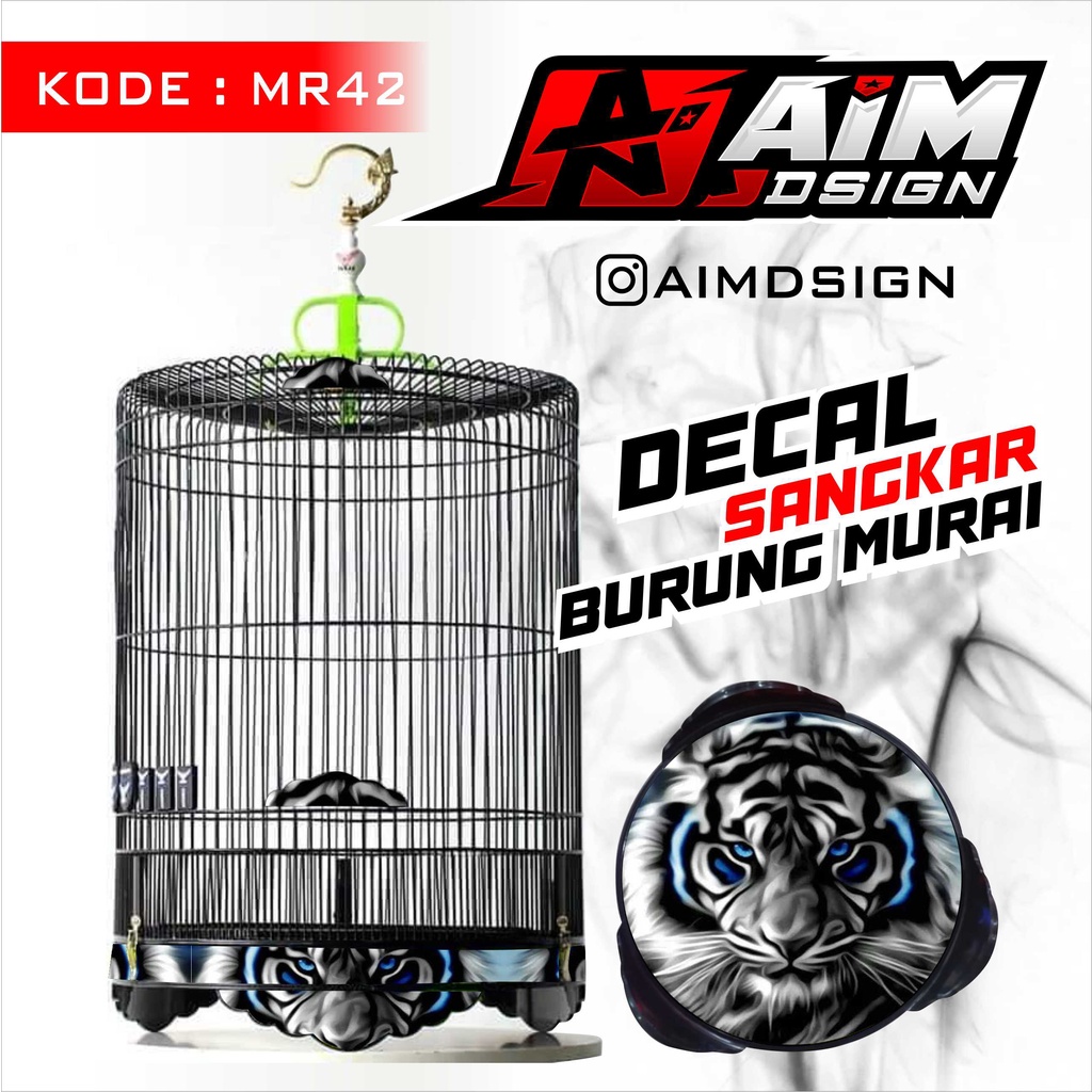 DECAL SANGKAR STIKER SANGKAR BURUNG MACAN PUTIH