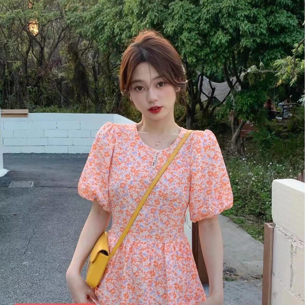 LADYSHOP [COD] D217 ORANGE ELEGANT DRESS