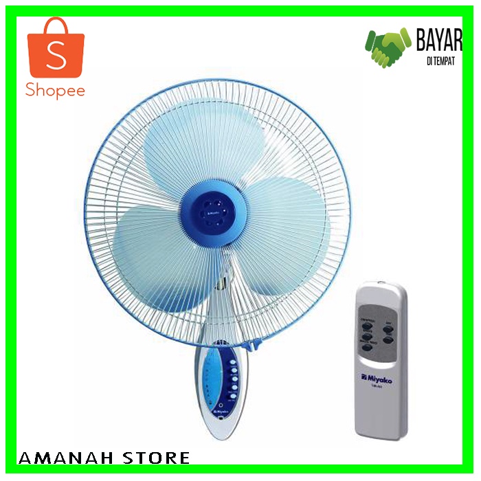 Kipas Remot Miyako KAW-1689 RC Wall fan Kipas Angin Dinding Tembok