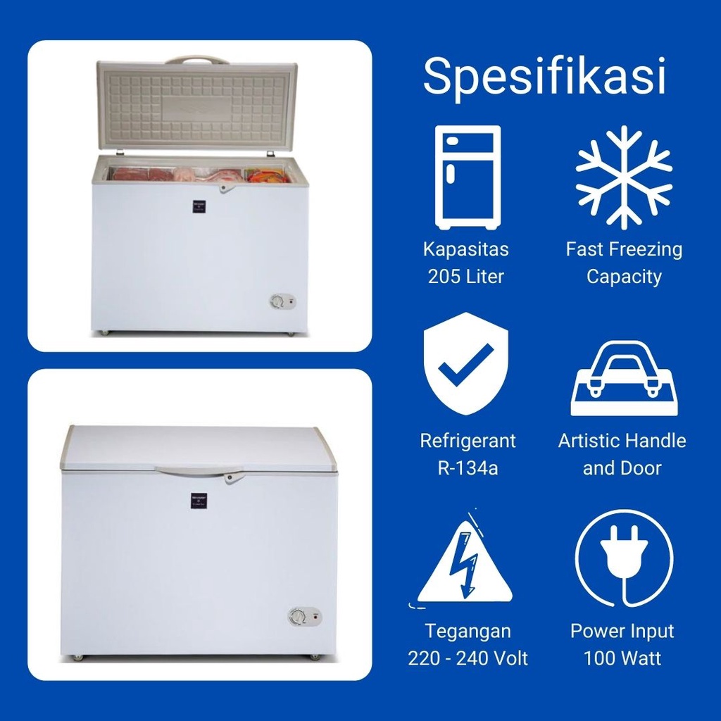 SPESIAL PROMO CUMA HARI INI Sharp FRV-200 Freezer Box Kapasitas 205 Liter