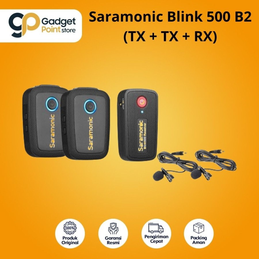 Mic Youtube Wireless Saramonic Blink 500 B2 (TX + TX + RX) Garansi 2 Tahun