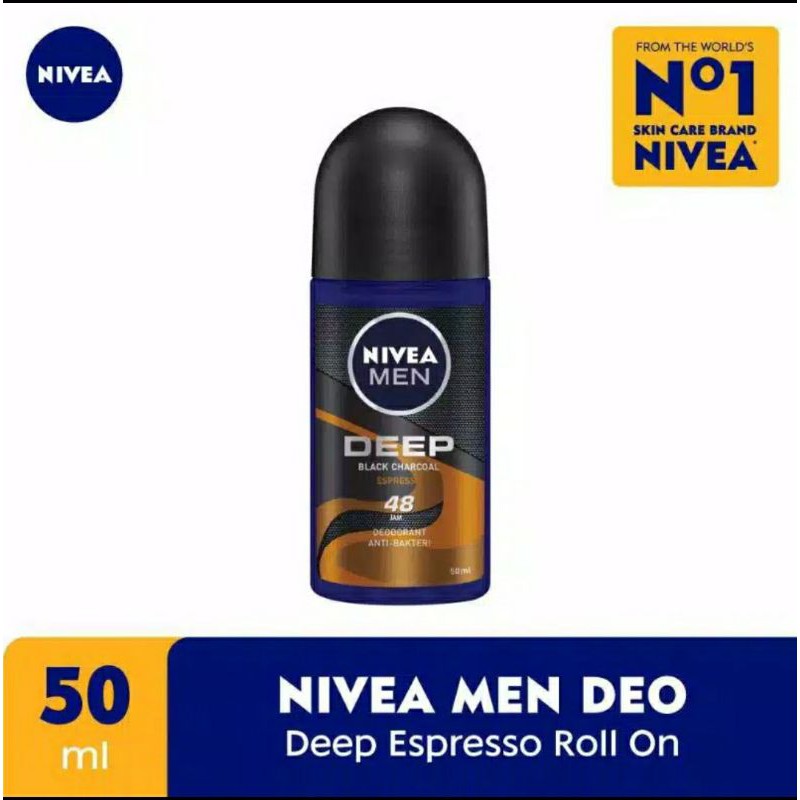 NIVEA DEODORANT ROLL ON MEN DEEP 50ML 50 ML PARFUM ANTII BACTERIAL