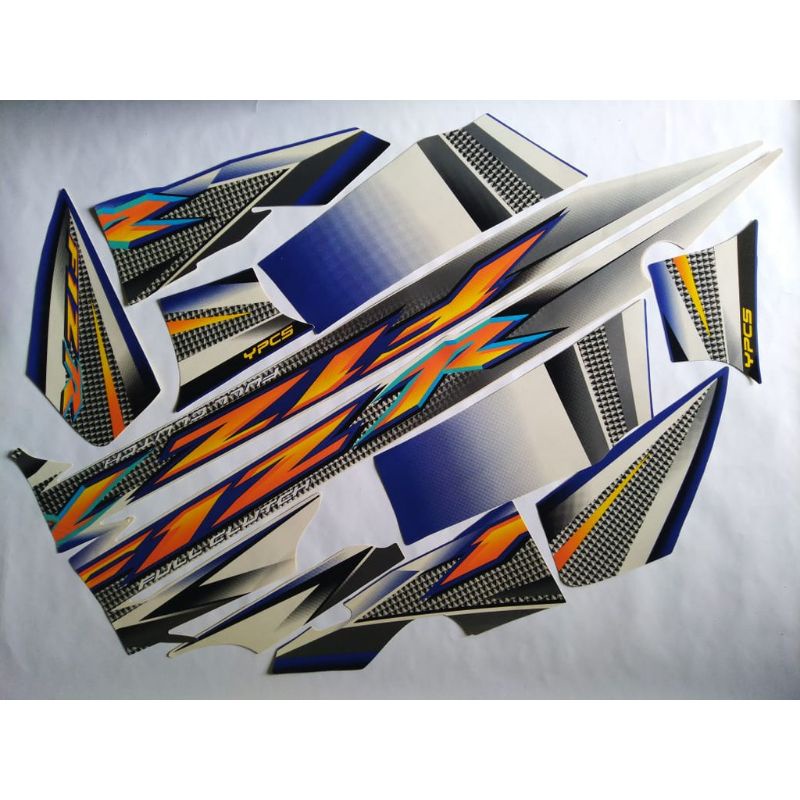 STRIPING STIKER LIST BODY DECAL GRAPHIC YAMAHA FIZR FIZ R F1ZR F1Z R BIRU PUTIH 2004 FULLCLUTH