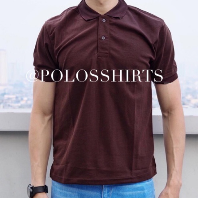 COKLAT - BAJU KERAH POLOS, WANGKI POLOS