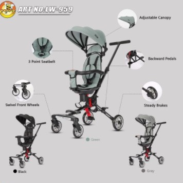 Magic Stroller Anak Bayi Balita Kursi Dorong Stroler Anak LW959 BY PACIFIC Bisa Hadap 2 Arah Garansi Termurah-3