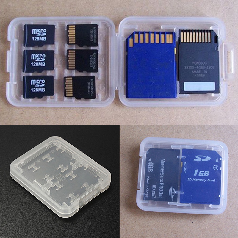 (LUCKID) Kotak Penyimpanan Memory Card Micro SD TF SDHC MSPD 8 Slot