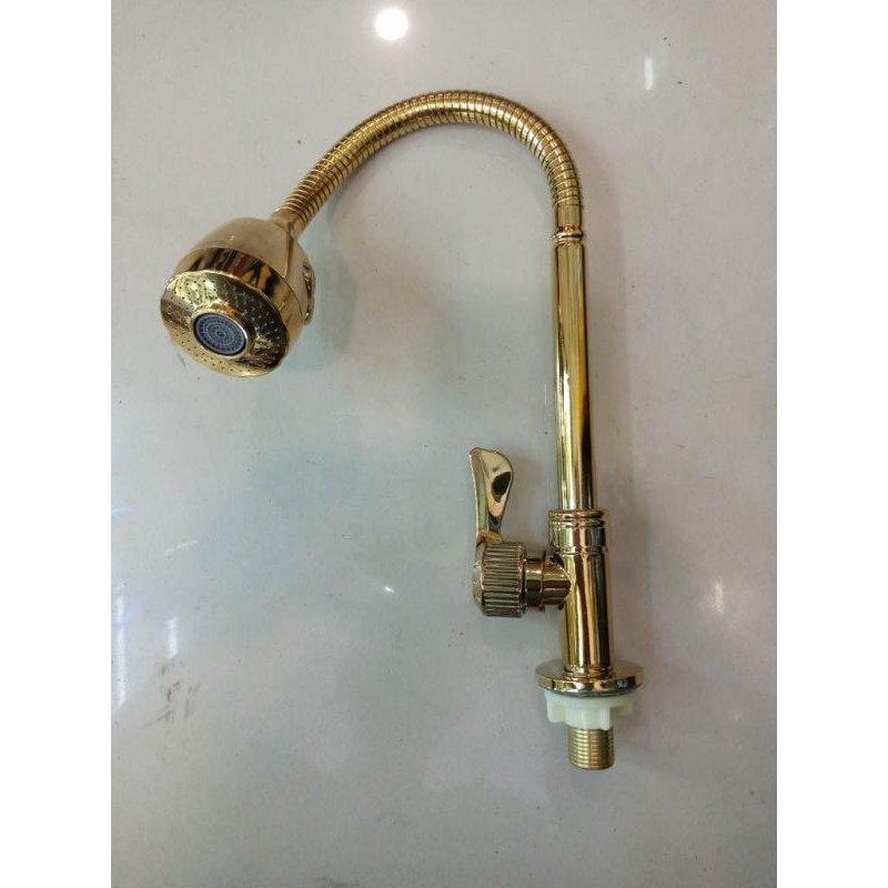 Kran sink Fleksibel GOLD keran bak cuci piring Meja Stainless