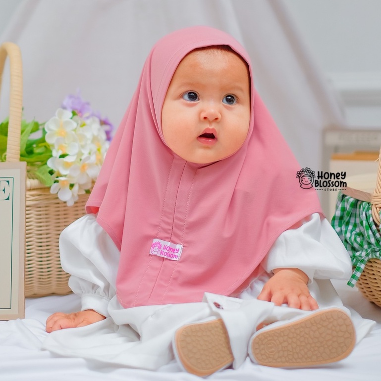 HoneyBlossom - Jilbab Bayi 1 tahun Zara Series / Jilbab Bayi 6 12 Bulan Perempuan