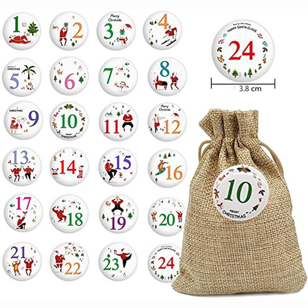 R-flower 1 Set Label Tag Motif Natal Anti Hilang Untuk Dekorasi Kalender Advent