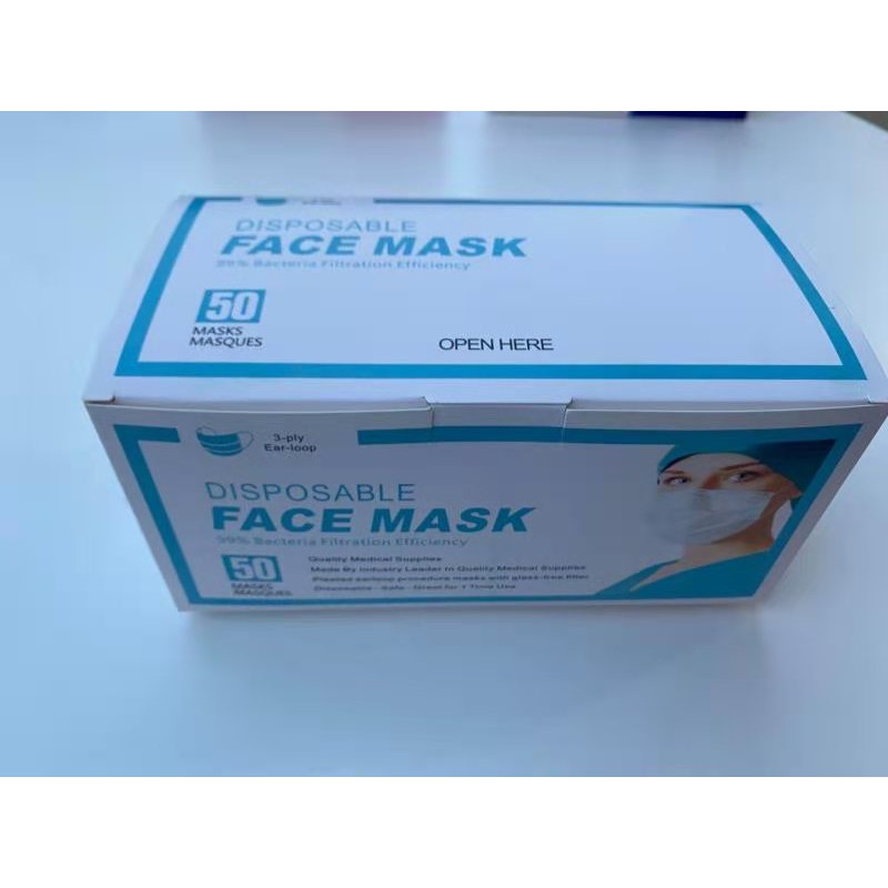 AFM Masker Disposable 3Ply Black Color  Masker Biru 3 PLY DISPOSABLE FACE MASK