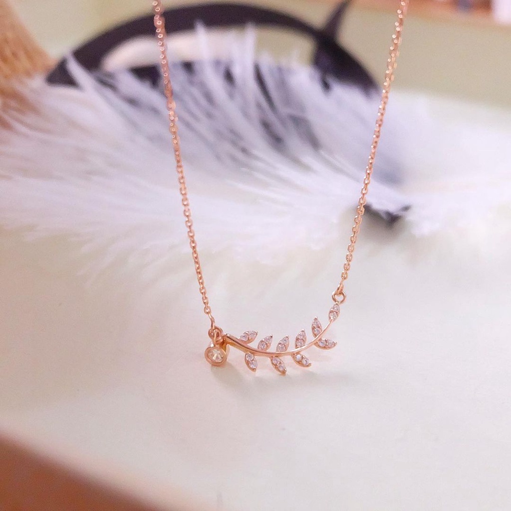 Kalung daun emas asli 375