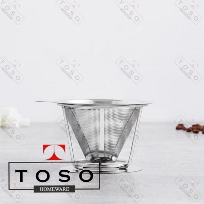 

DISKON - (BISA COD) Kona Dripper Stainless V60-TST01 Cone Double Mesh Stand Saringan Kopi