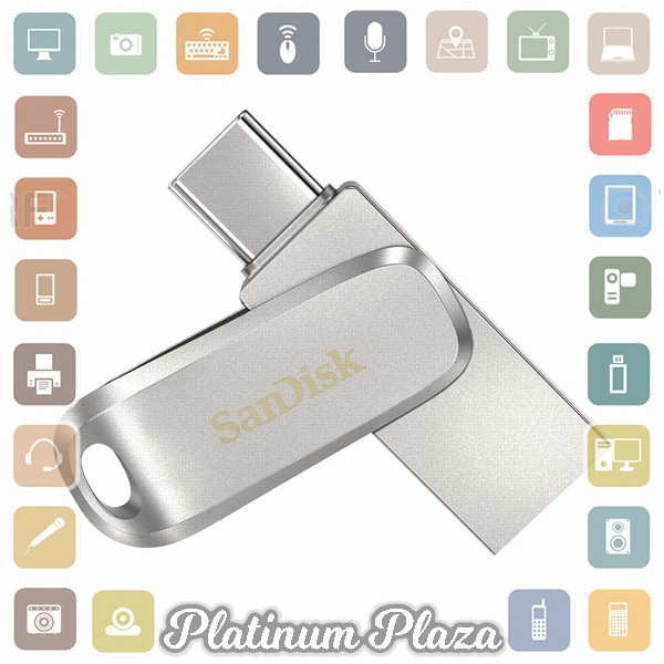 SanDisk Ultra Dual Drive Luxe USB Type C 3.1 Flashdisk 128GB - SDDDC4 - Silver`3B0HAB-