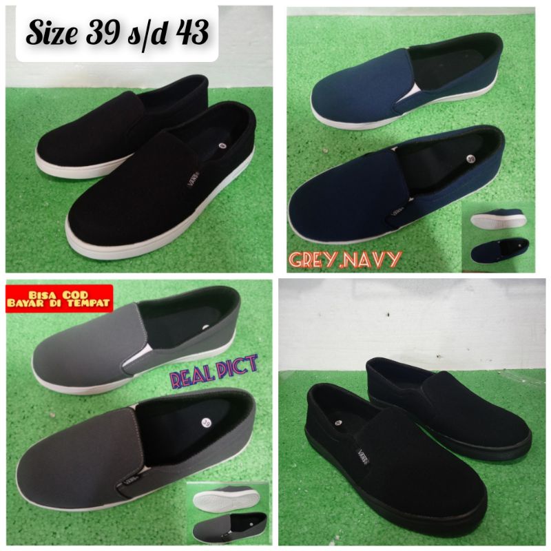 Sepatu casual pria slip on sepatu slop pria tanpa tali sepatu pria murah