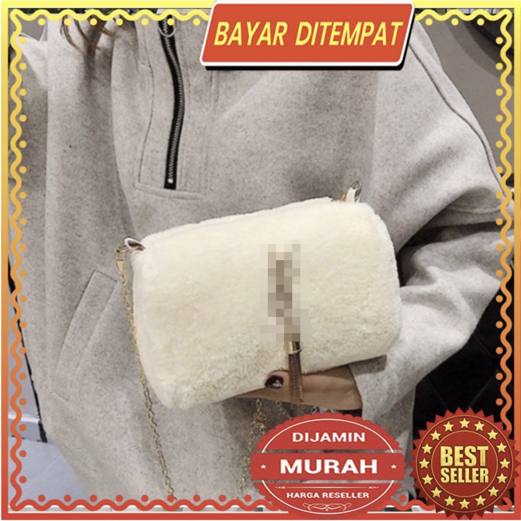 LJY42 Tas Korea Selempang Bulu Tas Fashion Tas Wanita Sling Bag Impor Brand New TKM