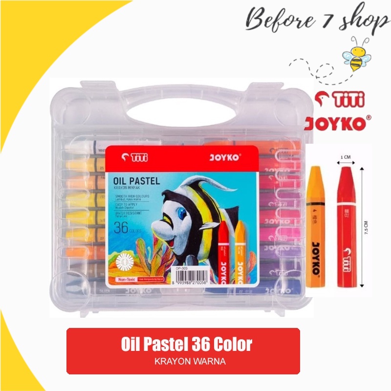 Crayon TiTi JOYKO 36 Warna Oil Pastel 36 W Krayon Minyak isi 36W