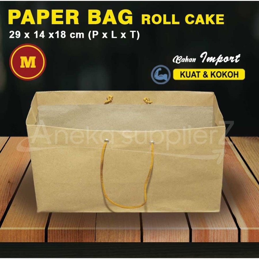 

Paper Bag Roll Cake Regular | Bolu Gulung | Brownies - M (12 pcs)
