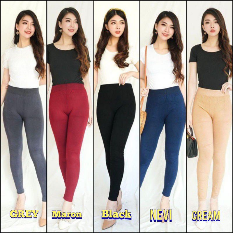 Legging wanita polos import / celana legging wanita polos tebal murah