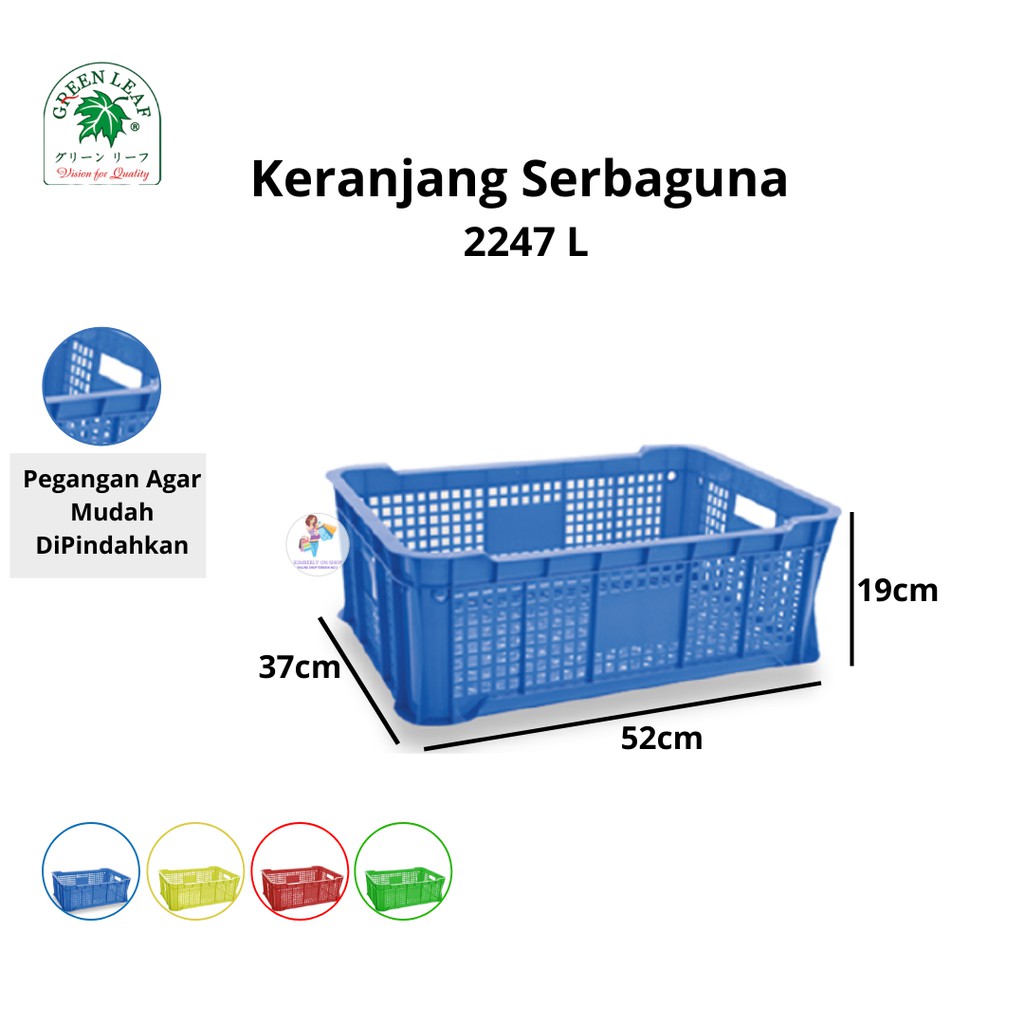 Keranjang Industri Container Box 2247 L Green Leaf