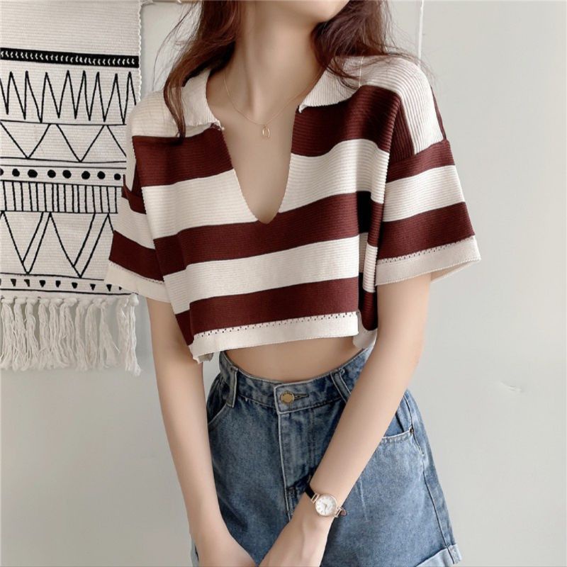 M FESYEN | KECU KOREAN CROP TOP IMPORT WANITA | KNITWEAR BAJU OOTD KOREAN STYLE WANITA BAJU CROP TOP