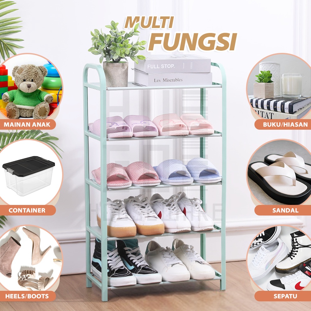 HUGO Tempat Sepatu Rak Sepatu Sandal Multifungsi 4 dan 5 Tingkat