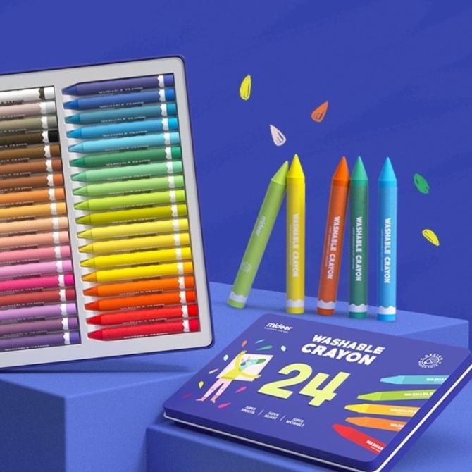 

Mideer Washable Crayon 24 12 Warna Mainan Edukasi Krayon Anak Gambar
