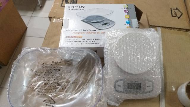 Timbangan Digital Camry +bowl warna putih electronic kitchen scale camry