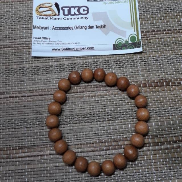 Gelang kayu kembang kantil kuning 10 mm